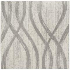 Adirondack, CREAM / GREY, 4' X 4' Square, Area Rug