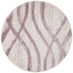 Adirondack, CREAM / PURPLE, 6' X 6' Round, Area Rug, ADR125L-6R