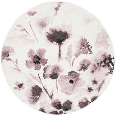 Adirondack, IVORY / PURPLE, 4' X 4' Round, Area Rug, ADR127L-4R
