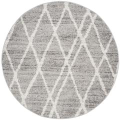 Adirondack, IVORY / SILVER, 4' X 4' Round, Area Rug, ADR128B-4R