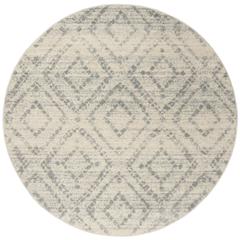 Adirondack, IVORY / LIGHT BLUE, 6' X 6' Round, Area Rug, ADR131T-6R