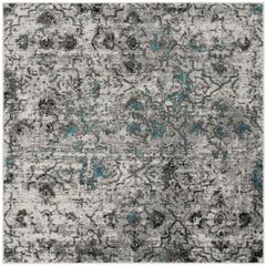 Adirondack, GREY / BLACK, 6' X 6' Square, Area Rug, ADR135C-6SQ