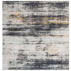ADIRONDACK, LIGHT GREY / BLACK, 6' X 6' Square, Area Rug