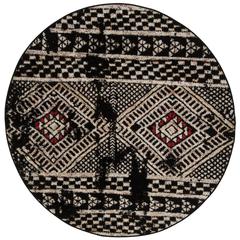 ADIRONDACK, BLACK / LIGHT GREY, 6' X 6' Round, Area Rug