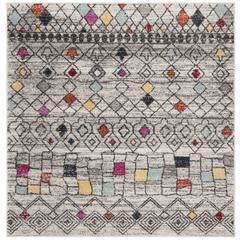 ADIRONDACK, LIGHT GREY / FUCHSIA, 6' X 6' Square, Area Rug, ADR204F-6SQ
