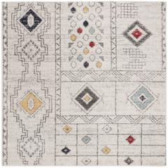 ADIRONDACK, LIGHT GREY / AQUA, 6' X 6' Square, Area Rug