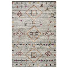 ADIRONDACK, LIGHT GREY / RED, 4' X 6', Area Rug, ADR208F-4
