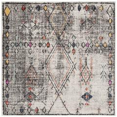 ADIRONDACK, LIGHT GREY / FUCHSIA, 6' X 6' Square, Area Rug, ADR210F-6SQ