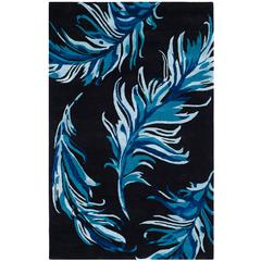 ALR-ALLURE, BLACK / BLUE, 5' X 8', Area Rug, ALR121B-5