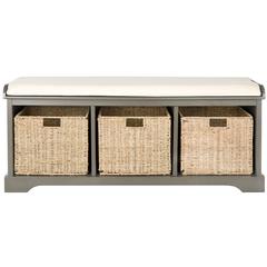 LONAN  WICKER STORAGE BENCH, AMH5733A