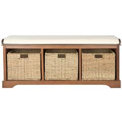 LONAN  WICKER STORAGE BENCH, AMH5733D