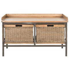 NOAH 2 DRAWER WOODEN STORAGE BENCH, AMH6528C