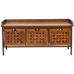 ISAAC 3 DRAWER WOODEN STORAGE BENCH, AMH6530A