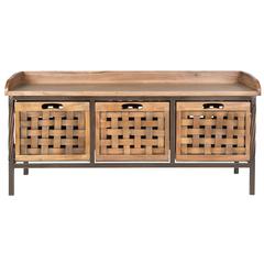 ISAAC 3 DRAWER WOODEN STORAGE BENCH, AMH6530E