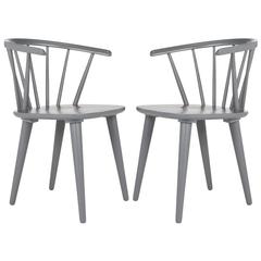 Blanchard Mid-Century Curved Spindle Side Chair, Grey (Set of 2)