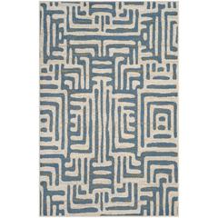 AMSTERDAM, IVORY / LIGHT BLUE, 5'-1" X 7'-6", Area Rug