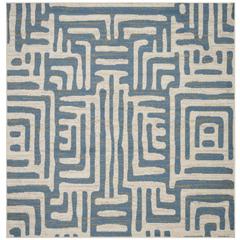 AMSTERDAM, IVORY / LIGHT BLUE, 6'-7" X 6'-7" Square, Area Rug