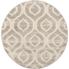 AMSTERDAM, IVORY / MAUVE, 6'-7" X 6'-7" Round, Area Rug, AMS107A-7R