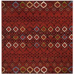 AMSTERDAM, TERRACOTTA / MULTI, 5'-1" X 5'-1" Square, Area Rug