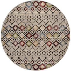 AMSTERDAM, LIGHT GREY / MULTI, 6'-7" X 6'-7" Round, Area Rug