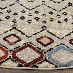 AMSTERDAM, LIGHT GREY / MULTI, 5'-1" X 5'-1" Round, Area Rug