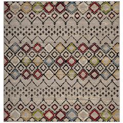 AMSTERDAM, LIGHT GREY / MULTI, 5'-1" X 5'-1" Square, Area Rug