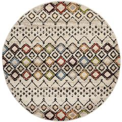 AMSTERDAM, IVORY / MULTI, 6'-7" X 6'-7" Round, Area Rug