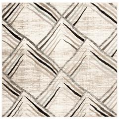AMSTERDAM, CREAM / CHARCOAL, 6'-7" X 6'-7" Square, Area Rug