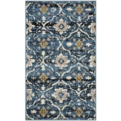 AMSTERDAM, BLUE / CREME, 3' X 5', Area Rug