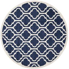 AMHERST, NAVY / BEIGE, 7' X 7' Round, Area Rug, AMT402P-7R