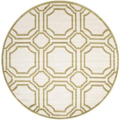 AMHERST, IVORY / LIGHT GREEN, 7' X 7' Round, Area Rug, AMT411A-7R