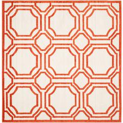 AMHERST, IVORY / ORANGE, 5' X 5' Square, Area Rug, AMT411F-5SQ