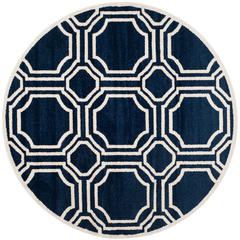 AMHERST, NAVY / IVORY, 5' X 5' Round, Area Rug