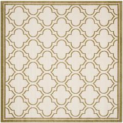 AMHERST, IVORY / LIGHT GREEN, 7' X 7' Square, Area Rug, AMT412A-7SQ
