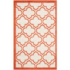 AMHERST, IVORY / ORANGE, 2'-6" X 4', Area Rug, AMT412F-24