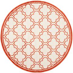 AMHERST, IVORY / ORANGE, 5' X 5' Round, Area Rug, AMT412F-5R