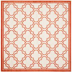 AMHERST, IVORY / ORANGE, 5' X 5' Square, Area Rug, AMT412F-5SQ