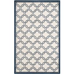 AMHERST, IVORY / NAVY, 5' X 8', Area Rug, AMT412M-5