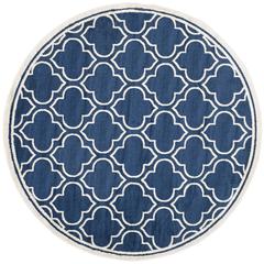 AMHERST, NAVY / IVORY, 7' X 7' Round, Area Rug, AMT412P-7R