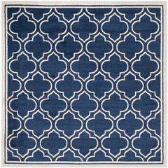 AMHERST, NAVY / IVORY, 7' X 7' Square, Area Rug, AMT412P-7SQ