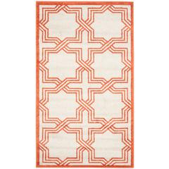 AMHERST, IVORY / ORANGE, 2'-6" X 4', Area Rug, AMT413F-24