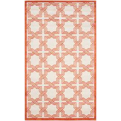 AMHERST, IVORY / ORANGE, 5' X 8', Area Rug, AMT413F-5