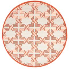 AMHERST, IVORY / ORANGE, 7' X 7' Round, Area Rug, AMT413F-7R