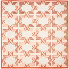 AMHERST, IVORY / ORANGE, 7' X 7' Square, Area Rug, AMT413F-7SQ