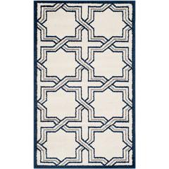AMHERST, IVORY / NAVY, 3' X 5', Area Rug, AMT413M-3