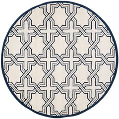 AMHERST, IVORY / NAVY, 7' X 7' Round, Area Rug, AMT413M-7R
