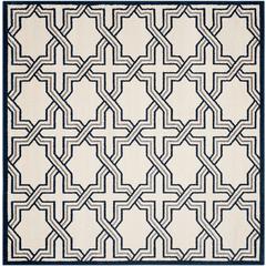 AMHERST, IVORY / NAVY, 7' X 7' Square, Area Rug, AMT413M-7SQ