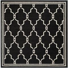 AMHERST, ANTHRACITE / IVORY, 7' X 7' Square, Area Rug, AMT414G-7SQ