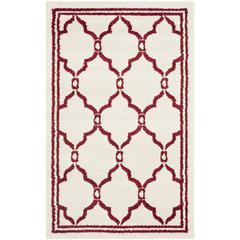AMHERST, IVORY / RED, 2'-6" X 4', Area Rug