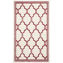 AMHERST, IVORY / RED, 3' X 5', Area Rug